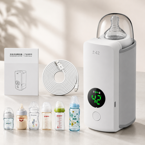 Smart Rechargeable Portable Baby Milk Bottle Warmer with Digital LED Temperature Display (Universal Fit)