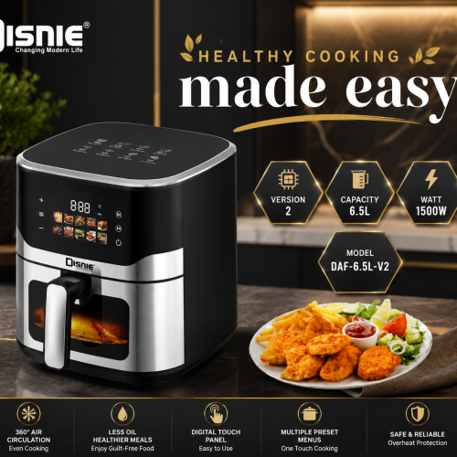Disnie 6.5 Ltr DAF-6.5L-V2 Smart Digital Air Fryer Version-2