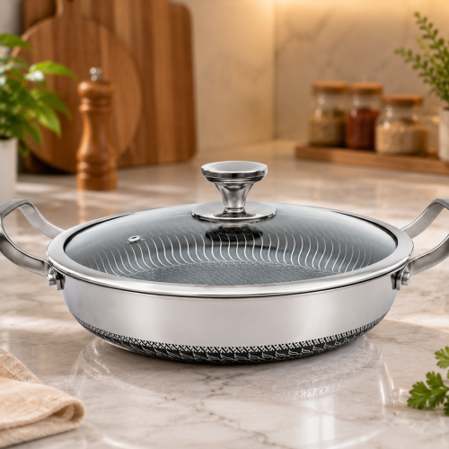 Disnie 30cm - 40cm SUS 316 Honeycomb Multipan With Lid | Nonstick Pan