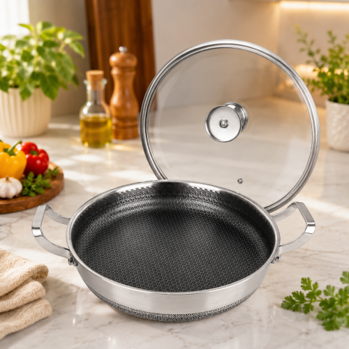 Disnie 30cm - 40cm SUS 316 Honeycomb Multipan With Lid | Nonstick Pan