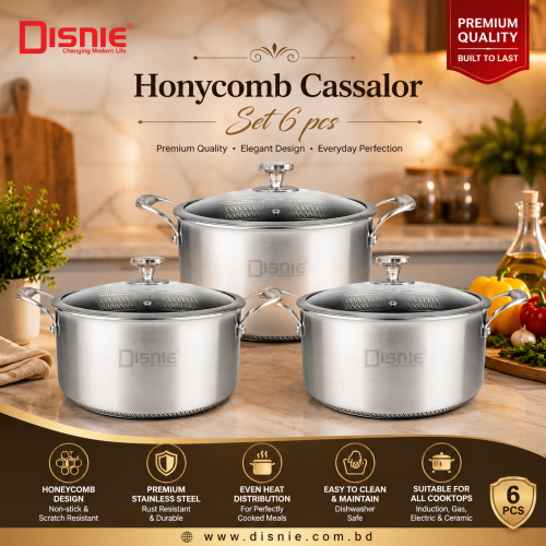 Disnie 6PCS SUS 316 Honeycomb Casserole Set With Lid | Cookware Set