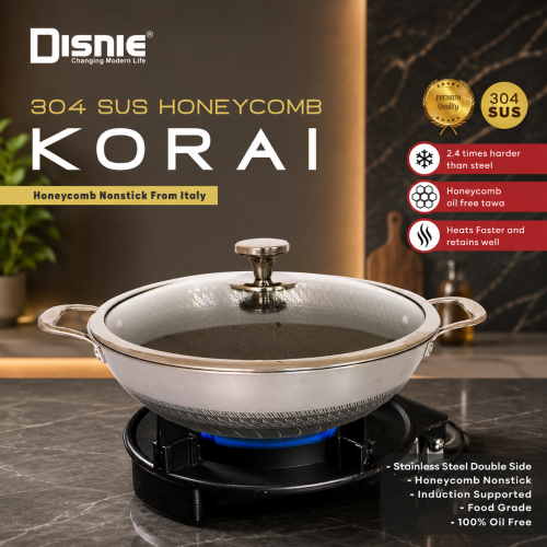 Disnie 24cm–40cm SUS 316 Honeycomb Korai With Lid