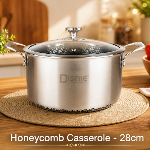 Disnie 28cm SUS 316 Honeycomb Casserole With Lid
