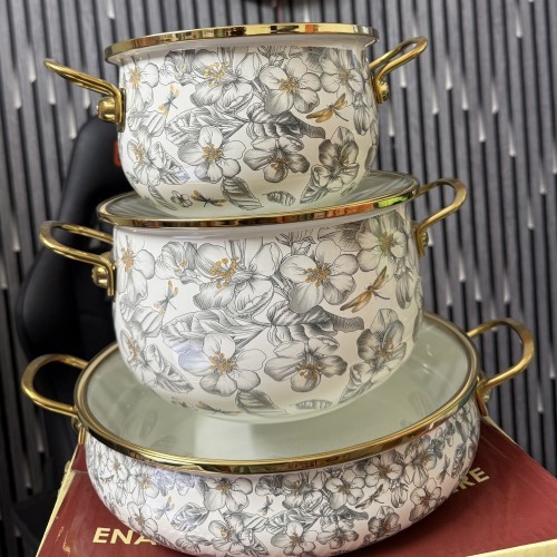 Enamol Casserole 6 Pcs Set With Lid | Premium Cooking &amp;amp;amp;amp; serving Set