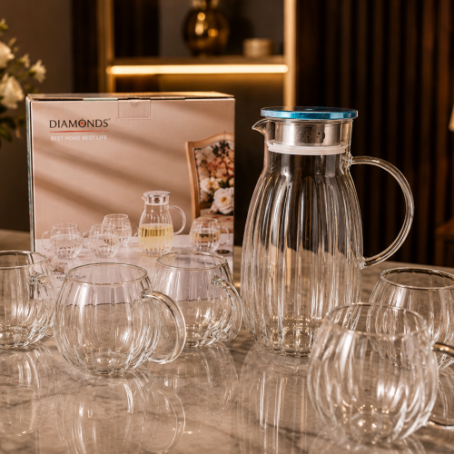 Diamond Jug &amp;amp;amp; Glass Set | Premium Glass Water Set in Banglades