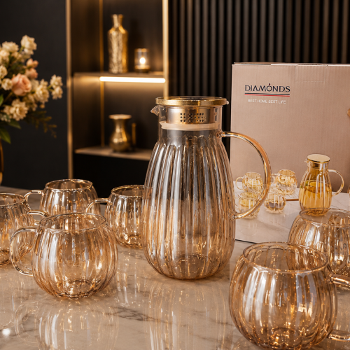 Diamond Jug &amp;amp;amp; Glass Set | Premium Glass Water Set in Banglades