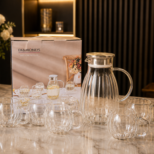 Diamond Jug &amp;amp;amp; Glass Set | Premium Glass Water Set in Banglades