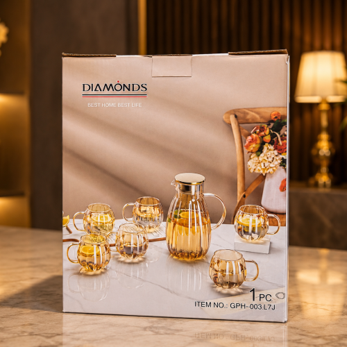 Diamond Jug &amp;amp;amp; Glass Set | Premium Glass Water Set in Banglades