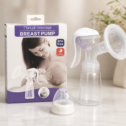 BPA-Free Safe Manual Massage Breast Pump with Baby Milk Bottle &amp; Nipple