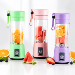 Portable USB Rechargeable Electric Fruit Juicer &amp; Smoothie Blender Bottle (6-Blade)