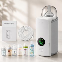 Smart Rechargeable Portable Baby Milk Bottle Warmer with Digital LED Temperature Display (Universal Fit)