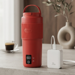 Portable Electric Smart Travel Kettle &amp; Thermal Flask with Temperature Display (500ml)
