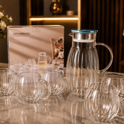 Diamond Jug &amp;amp;amp; Glass Set | Premium Glass Water Set in Banglades